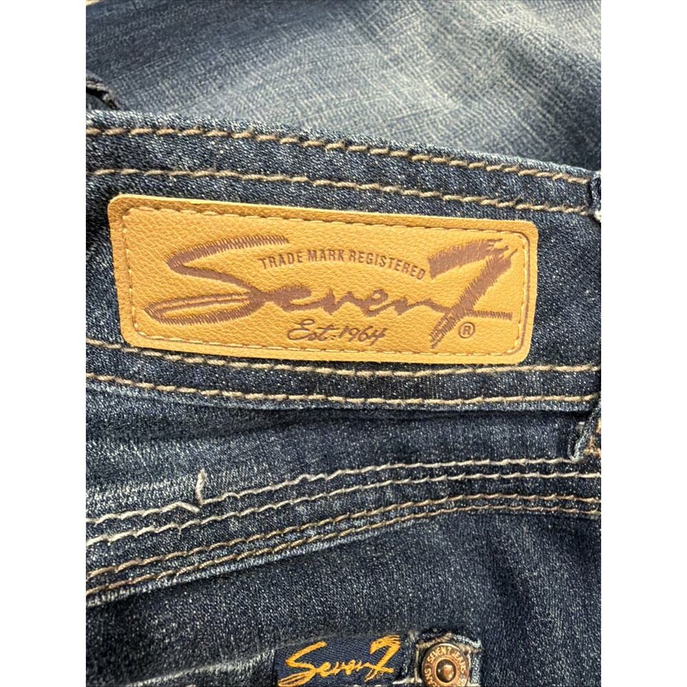 Seven7 Luxe Bootcut Flare Jeans Dark Wash Women 14 36x33 Stretch - Picture 6 of 8